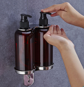 <span class=keywords><strong>Porte</strong></span>-<span class=keywords><strong>savon</strong></span> mural à double bouteille, support en acier <span class=keywords><strong>inoxydable</strong></span>, réglable - Product Image 2