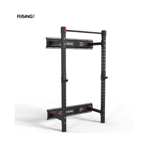 Rising Fitness - Soporte de pared plegable para sentadillas, levantamiento de pesas, dominadas, fondos y sentadillas - Product Image 1