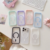 Coque de téléphone translucide élégante couleur bonbon pour iPhone 16 17 18 Pro Max, compatible avec la charge magnétique, protection antichute