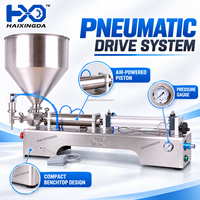 Machine de remplissage de pâtes pour miel, sauce, confiture, ketchup, beurre de cacahuète, mayonnaise avec piston pneumatique et trémie en acier inoxydable