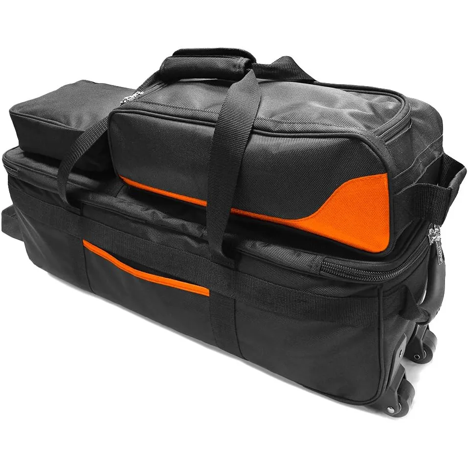 Factory Wholesale Lightweight Triple Tote Roller Plus Bowling Bag With Detachable Shoe Bag Bowling Roller Bag