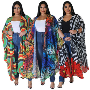 Nuevo Modelo BDBH Europea y Americana, Abrigo <span class=keywords><strong>de</strong></span> Gran Tamaño para Mujer, Suministro Transfronterizo, Chaqueta <span class=keywords><strong>de</strong></span> Gasa Estampada, Chal Casual <span class=keywords><strong>de</strong></span> Moda - Product Image 3