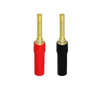 Connecteurs coudés banane en laiton plaqué or 4 mm, type L, prise/haut-parleur, angle droit 90 degrés U4-8 IP20