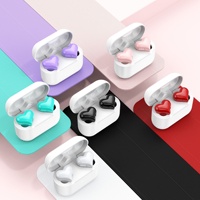 Audífonos Inalámbricos Impermeables con Forma de Corazón, Cancelación de Ruido, Mini Audífonos para Viajes, Audífonos Inalámbricos para Chicas