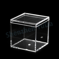Boîte transparente en acrylique pour bonbons, boîte à gâteaux en acrylique, 2,5 x 2,5 x 2,5 pouces
