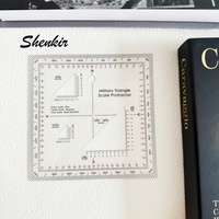 Shenkir – Gabarit de dessin carré transparent en plastique, épaisseur 1,2 mm, rapporteur, 12,7 cm x 12,7 cm, longueur maximale 12,7 cm – Meilleure vente