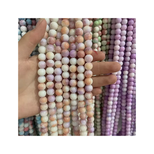 10mm Jade perles de verre cassées bricolage perle à la main bijoux semi-finis accessoires de perles de verre - Product Image 1