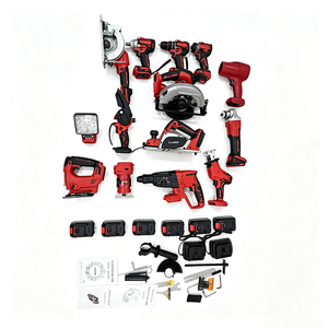 Kit de Herramientas Eléctricas Inalámbricas Profesionales, Juego de Herramientas con Batería de Iones de Litio de 18 V para Trabajos de Madera y Construcción - Product Image 1