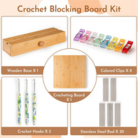 Planche à tricoter en bois artisanale avec tiroir de rangement pour le tricot, le crochet et les granny squares