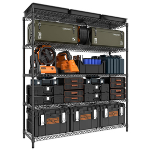 MZG Industrial Wide <b>Wire</b> Shelving Garage Heavy Duty High Capacity Metal <b>Wire</b> Storage <b>Shelves</b> Unit Rack with Wheels - Product Image 1
