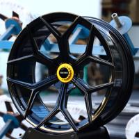 Jantes de voiture TITAN FORCE 20x9.5 21x12.5 pouces, fixation par moyeu central, roues forgées noir brillant pour Lamborghini Temerario Huracan STJ GT3.