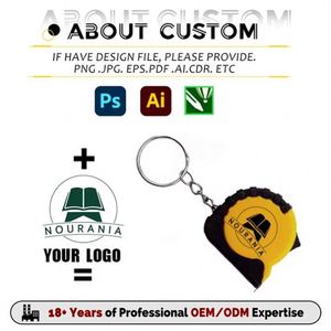 Mètre Ruban Promotionnel Portable Mini en Acier et Plastique 1M avec Porte-clés, Impression Numérique Personnalisée du Logo, Revêtement en Caoutchouc PRT, Cadeau - Product Image 2
