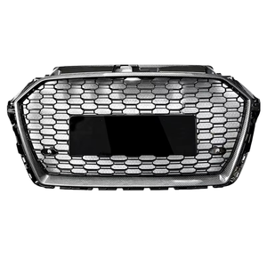 Rejilla de Panal Negro Brillante Estilo <span class=keywords><strong>RS3</strong></span> para Coche A3 S3, Malla de Fibra de Carbono con ACC, <span class=keywords><strong>Precio</strong></span> de Fábrica, para A3 S3 8V.5 2017 <span class=keywords><strong>2018</strong></span> 2019 - Product Image 1