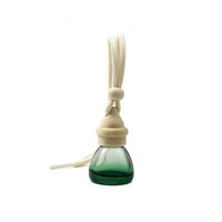 Diffuseur de parfum suspendu pour voiture 8 ml, flacon en verre vide pour huiles essentielles, pendentif pour rétroviseur avec couvercle en bois