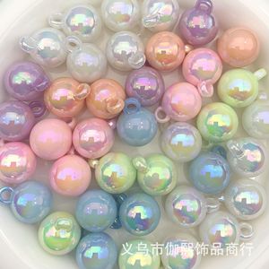 Uv Plated Rainbow <b>Shell</b> Beads 16mm Round Plastic Resin For <b>Bracelet</b> Making Jewelry Accessories - Product Image 1