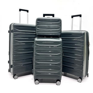 Ensemble <span class=keywords><strong>de</strong></span> bagages à roulettes en PP vendu directement en usine, quatre pièces, résistant aux chocs, avec poignée épaisse, fermeture éclair, roues silencieuses, guidon - Product Image 6