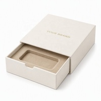 Boîte cadeau rigide avec tiroir personnalisé avec logo, insert en velours, boîte d'emballage en papier pour bijoux OEM ODM