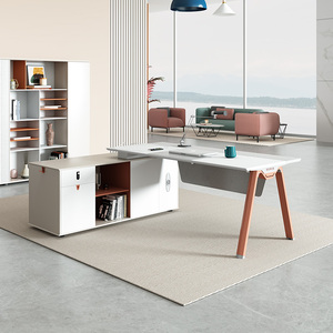 Haute qualité 1.8 mètres bureau moderne patron pour bureau 100% panneau bois établi <span class=keywords><strong>Orange</strong></span> avec Design féminin - Product Image 4
