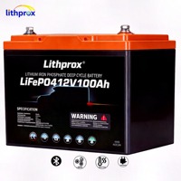 Batterie LiFePO4 12V 100Ah avec Bluetooth, chauffage, connecteur Anderson, étanche IP65, durée de vie 6000 cycles pour voiturette de golf, marine, camping-car, solaire, maison