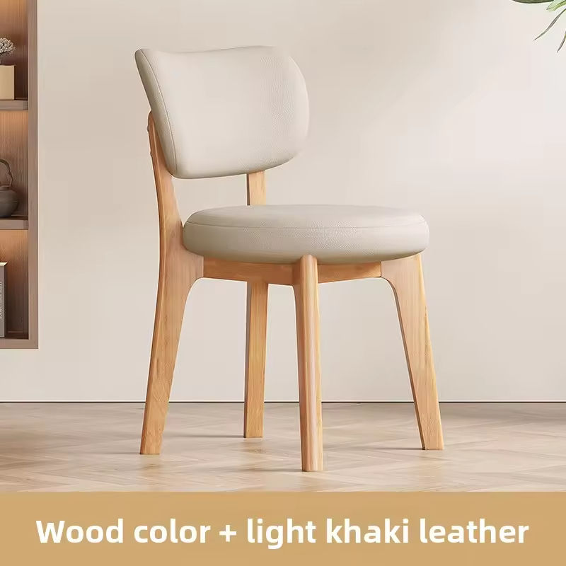 โครงไม้สีธรรมชาติ - เบาะนั่งสีคากี