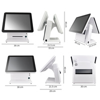 JSJ62K Más Vendido Terminal de Caja Registradora con Pantalla Táctil Doble y Todas las Opciones, Conjunto de Máquina de Sistema POS para Tienda