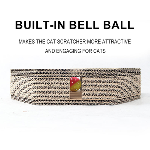 Tiragraffi Interattivo Ecologico per Gatti con Design a Foro, Pallina con Campanello Integrata, Giocattolo in Cartone Ondulato per Stimolazione Sensoriale - Product Image 2