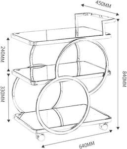 Multipurpose Room Luxury 3-tier Storage Wedding Hotel Dining Gold Food Serving Liquor Wine Service Tea <strong>Drinks</strong> Trolley Cart <strong>Bar</strong> - Product Image 5