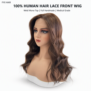 Peluca de Encaje Completo con Monofilamento Superior y Encaje Frontal, 100% Cabello Humano Remy, Peluca Médica con Monofilamento Superior, Nudos Decolorados, Cabello de Bebé, Personalizada - Product Image 1