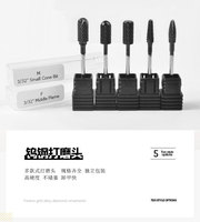 Outil de manucure, tête de ponçage en acier tungstène noir électroplaqué pour machine à polir les ongles, ponçage et polissage