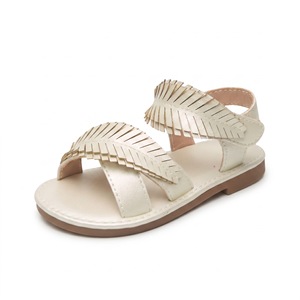 <span class=keywords><strong>Sandales</strong></span> à une bride style princesse pour filles, blanches, vintage, à texture tressée, semelle souple, pour la plage ou les occasions décontractées - Product Image 4
