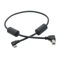 Câble de données USB B mâle vers Type-C mâle à 90 degrés, câble de charge avec noyau en ferrite