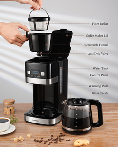 Cafetière automatique avec plaque chauffante pour maintenir le café au chaud pendant 2 heures après l'achevement de <span class=keywords><strong>la</strong></span> préparation, autre cafetière électrique - Product Image 6