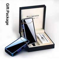 Briquet électrique USB rechargeable Briquet à affichage de puissance Briquet à impulsion Double arc Cigare Plasma Briquet LED pour cadeau du père