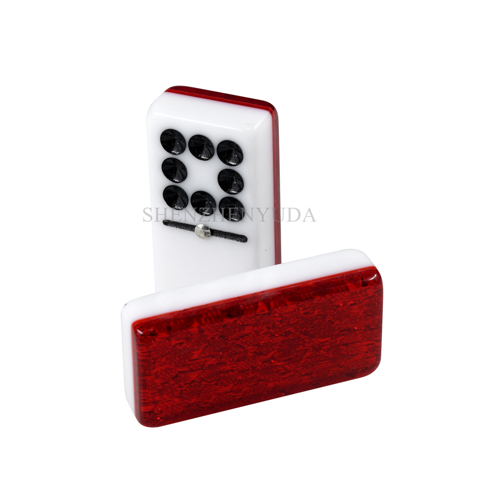 Red Double Layers Domino Electrique Professional Domino Set Arylic Double 9 Domino Set Custom for Indoor Educational Game · image 2