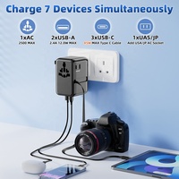 Worldplug PD 45W Multi Plug Worldwide Socket Adaptateur de chargeur de voyage Adaptateur universel de prise de voyage internationale avec 2AC