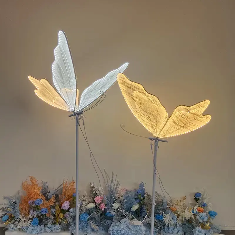 Wedding Supplies Stage Road Guide Flower Stand Floor Lamp Led Walkway Lights Butterfly Decoration