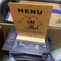 Support de table d'affichage NFC avec code QR certifié FSC, étanche, 13,56 MHz RFID, en bois de bambou, étiquette de menu avec avis Google