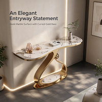 Table d'entrée en marbre, console d'entrée moderne et minimaliste de luxe, bureau mural pour salon, petite et grande taille