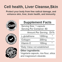 Capsules de glutathion à étiquette privée, anti-âge, blanchissantes, à la glutathion réduit, en gélules molles, pilules blanchissantes, suppléments de glutathion
