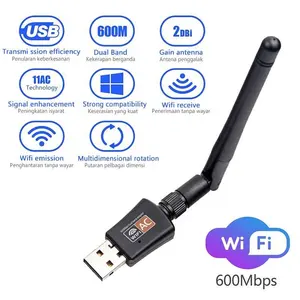 Langstrecken-Wechselstrom 600 Mbit/s USB-WLAN-Dongle RTL8811CU WLAN-Adapter 5GHz mit SMA-WLAN-Antenne für PC