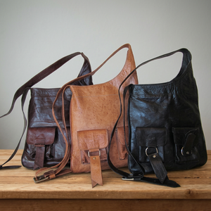 Unisex Genuine Leather Crossbody <b>Bag</b> Classic Style Durable Soft Handle Multi-Function - Product Image 4