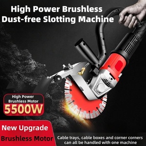 Machine à rainurer les murs <span class=keywords><strong>sans</strong></span> poussière à moteur électrique <span class=keywords><strong>sans</strong></span> balais, machine à rainurer automatique, machine à découper les rainures dans les murs en béton, scie - Product Image 2