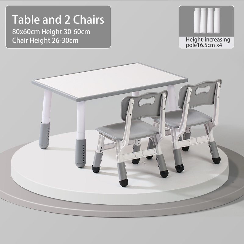 Whiteboard gray one table and 2 chairs