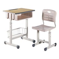Nouvel arrivage : Ensemble bureau et chaise d'école réglable en hauteur – Mobilier de classe pour étudiants – Ensemble table et chaise individuels