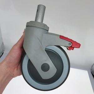 Roda giratória de haste sólida, equipamento médico de 5 polegadas, haste de 125mm, cama hospital, tpr - Product Image 2