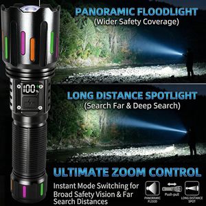 Cross-border New Long Endurance Flashlight Outdoor ultra Bright 260m Long-range Telescopic Portable Camping <b>Rechargeable</b> - Product Image 3