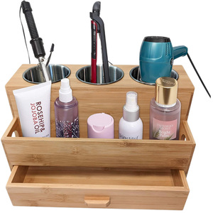 Bamboo Cosmetic Storage <b>Box</b> With Drawers Multipurpose Desk Organizer For <b>Makeup</b> And Skincare Products - Product Image 5