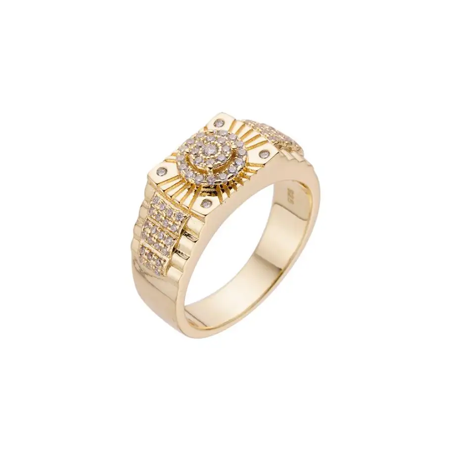 India En 3 Gram 18K Gouden Ring Ontwerpen Man Kleine Delicate Kwarts Edelsteen Zirkonia Gegulde Heren Ringen