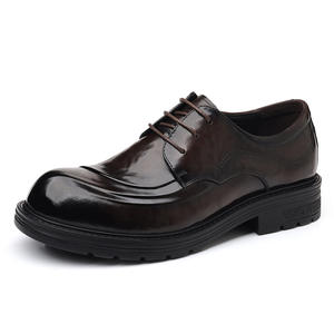 Chaussures pour hommes de style nouveau, chaussures en cuir décontractées pour affaires, avec semelles épaisses, en cuir véritable, respirantes, en cuir de vache. - Product Image 1