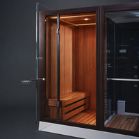 Cabine de sauna vapeur combinée 1700/1800/2000x1200/1300x2280mm, avec jets de massage intégrés, salle de spa à double zone